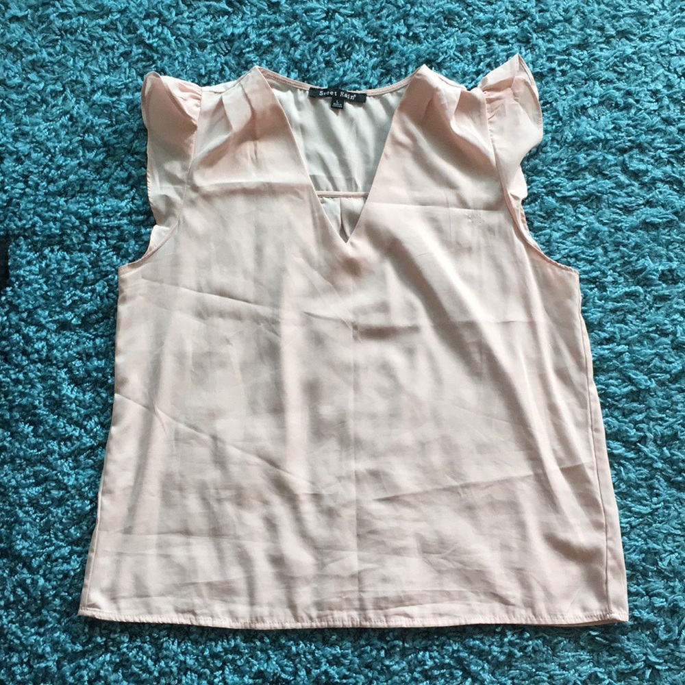 Ruffle Blush Pink Sleeve Top